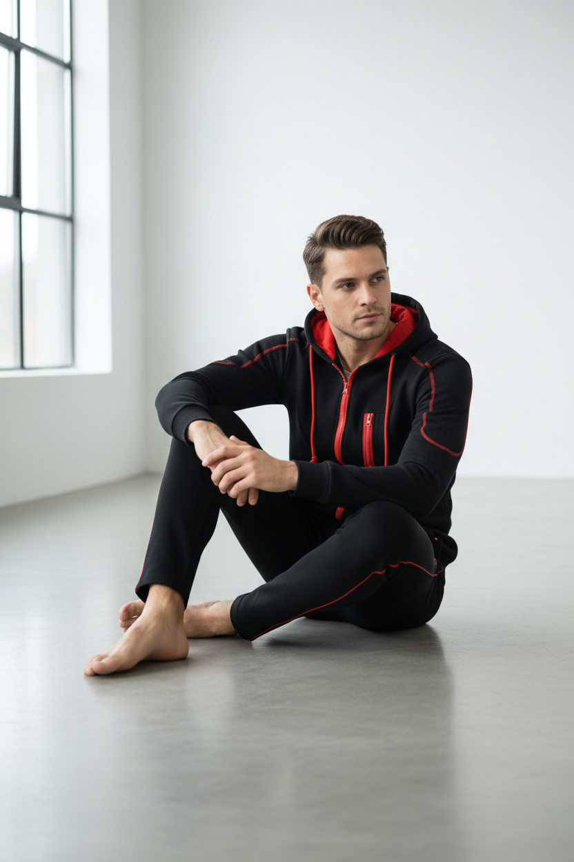 Zip-Front Hooded Fleece Sweatshirt