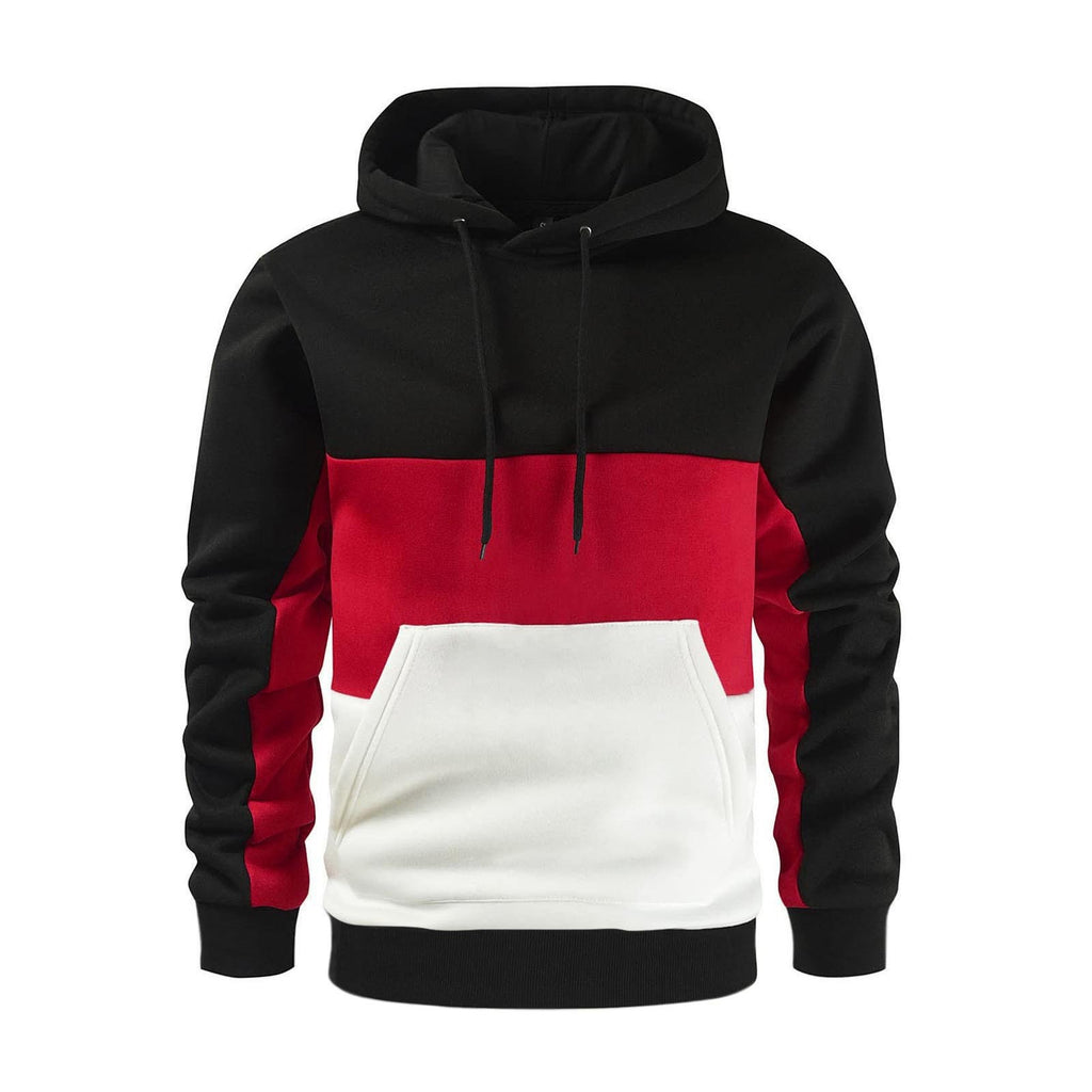 Men's  Color Block Long Sleeve Hooded Sweatshirt