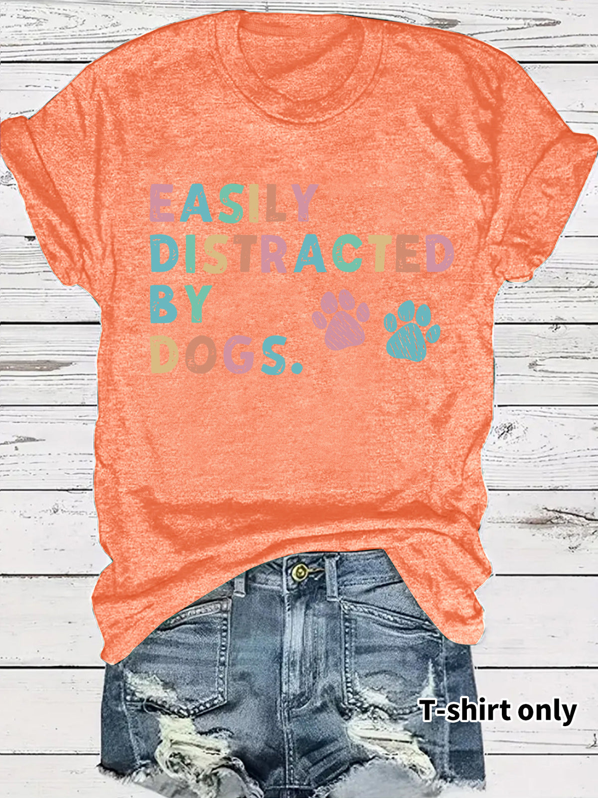 Printed short sleeved pet enthusiast printed round neck