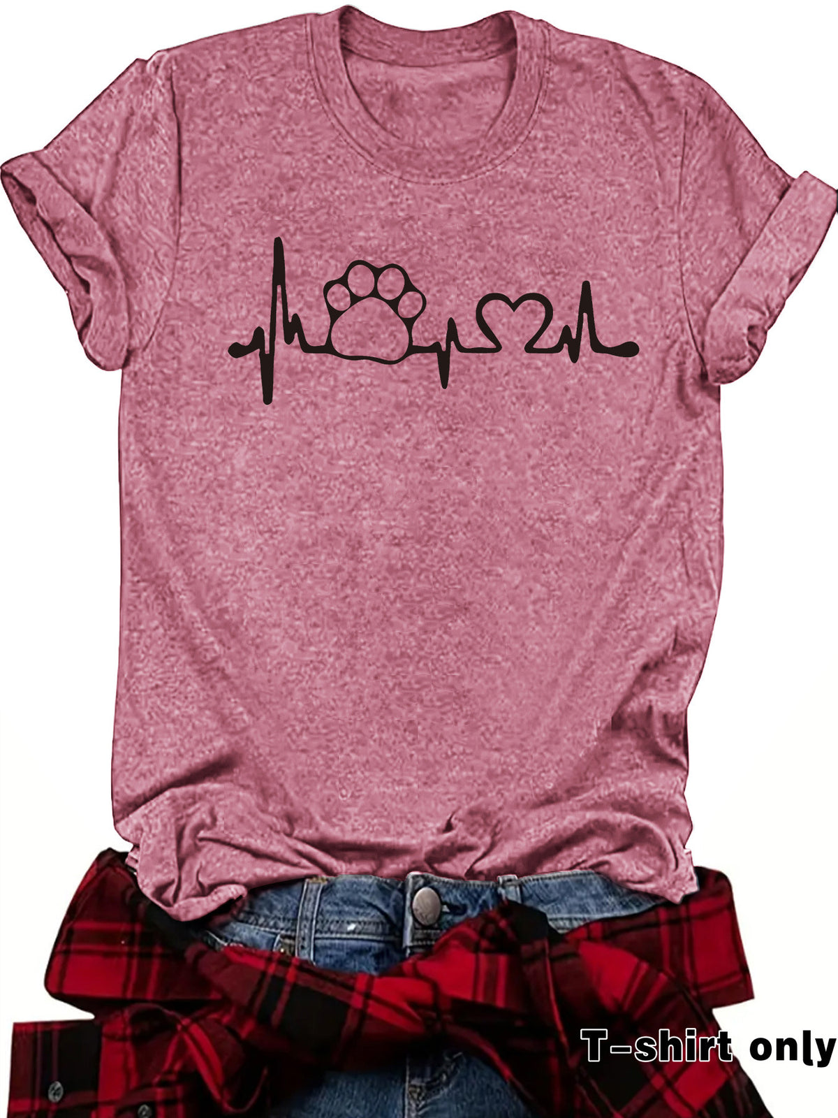 Love pet round neck pullover short sleeved shirt
