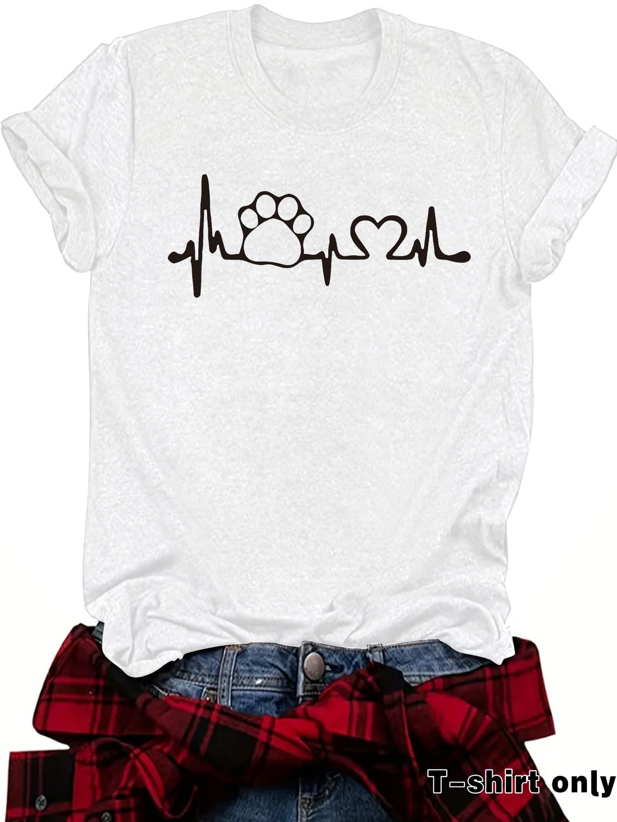 Love pet round neck pullover short sleeved shirt