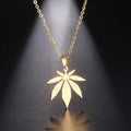 DOTIFI Stainless Steel Necklace For Women Man Maple Leaf Choker Pendant Necklace Engagement Jewelry