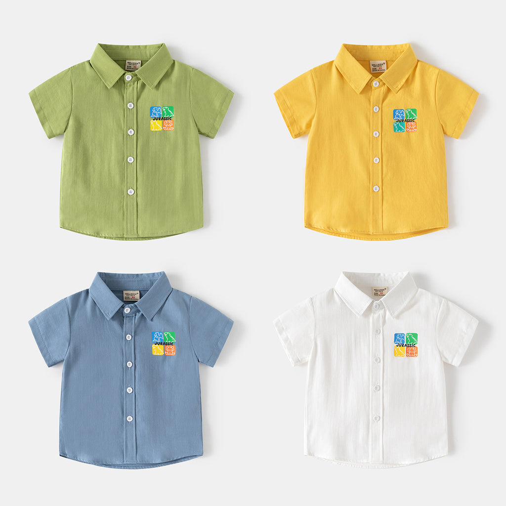 Short Sleeve Shirt Boy Stylish Lightweight Dress Shirt Baby Wholesale