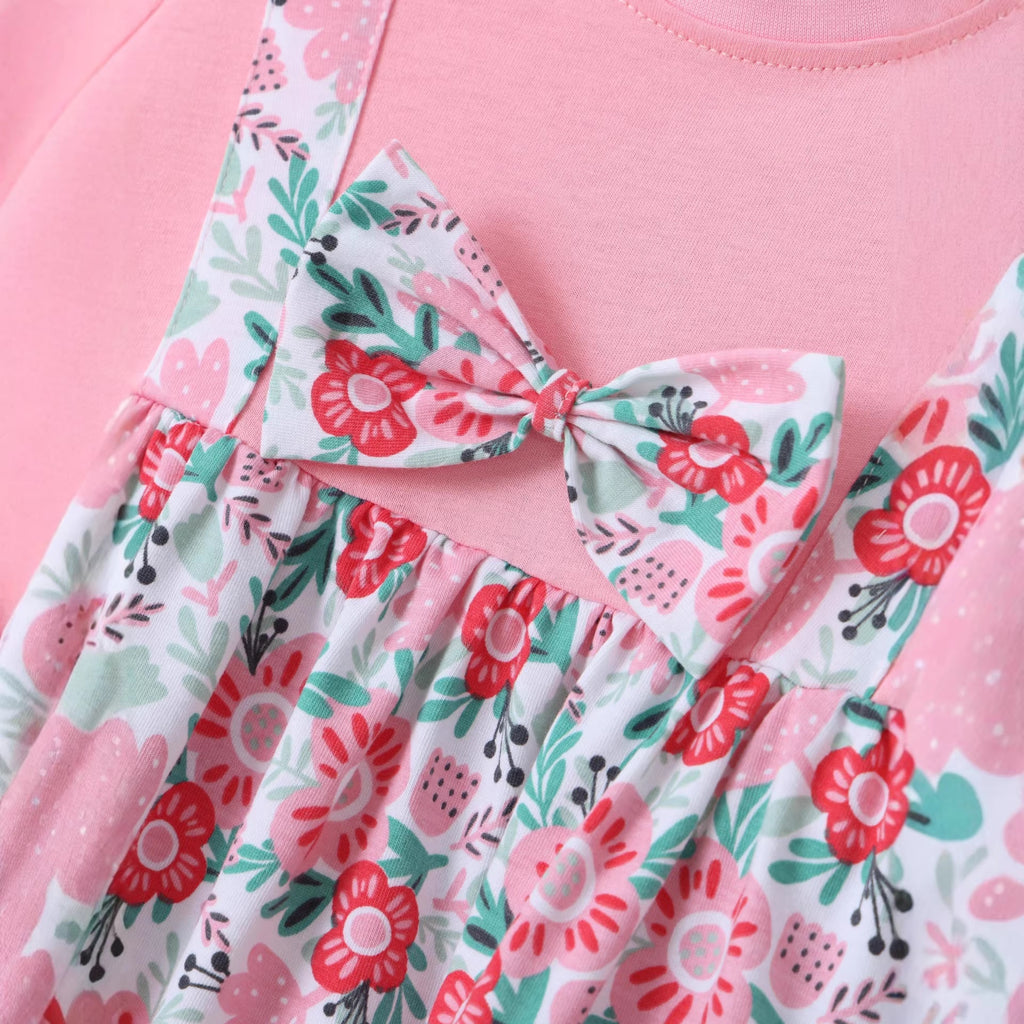 Girls' Dress Cartoon Bow Kids Dress Princess Dress