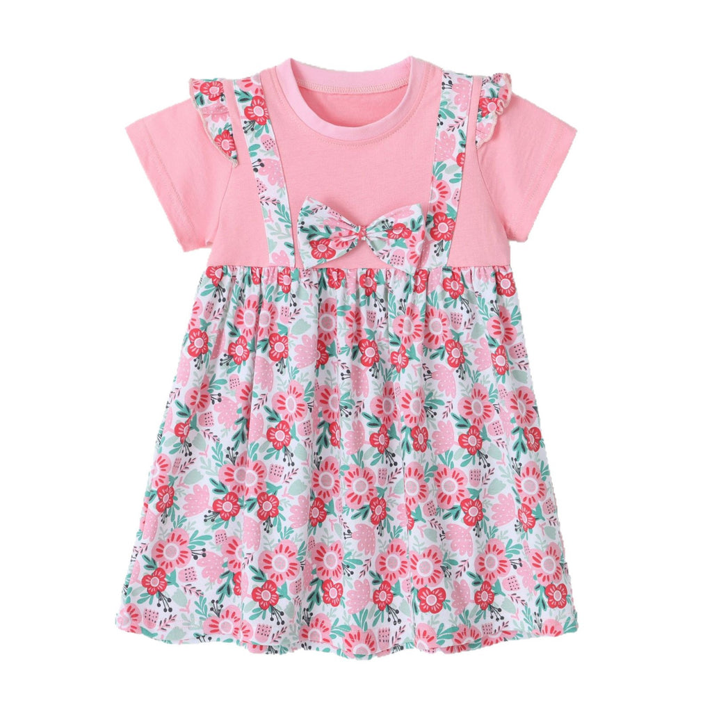 Girls' Dress Cartoon Bow Kids Dress Princess Dress