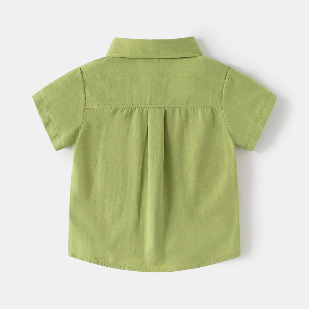 Short Sleeve Shirt Boy Stylish Lightweight Dress Shirt Baby Wholesale
