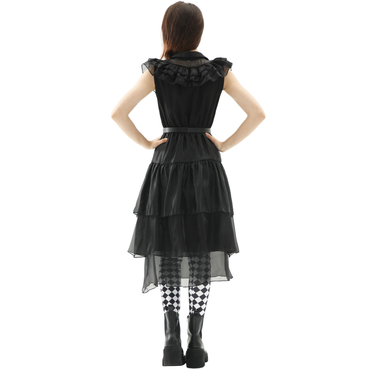 Wednesday Adams Family COS Dress Wednesday Dress Halloween Punk Dress