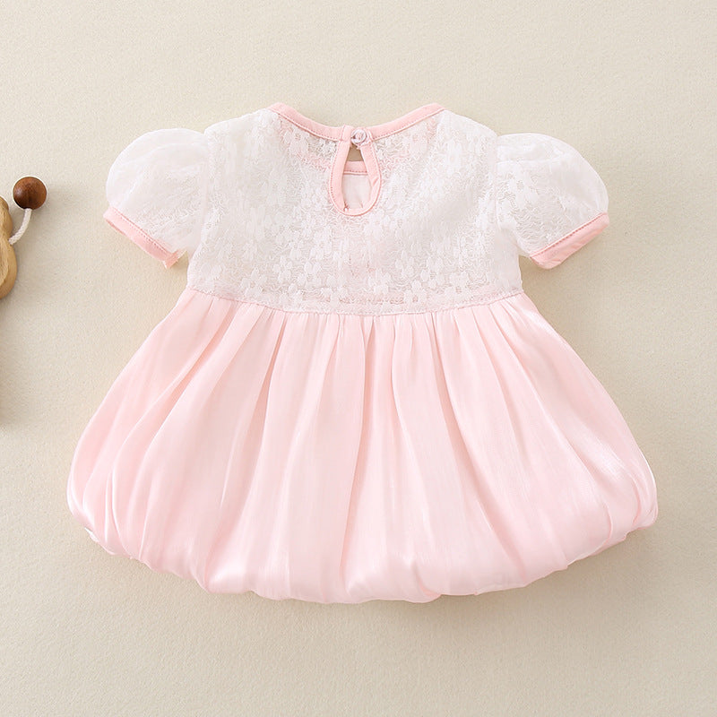 Baby Girls’ Pink Button-Front Dress
