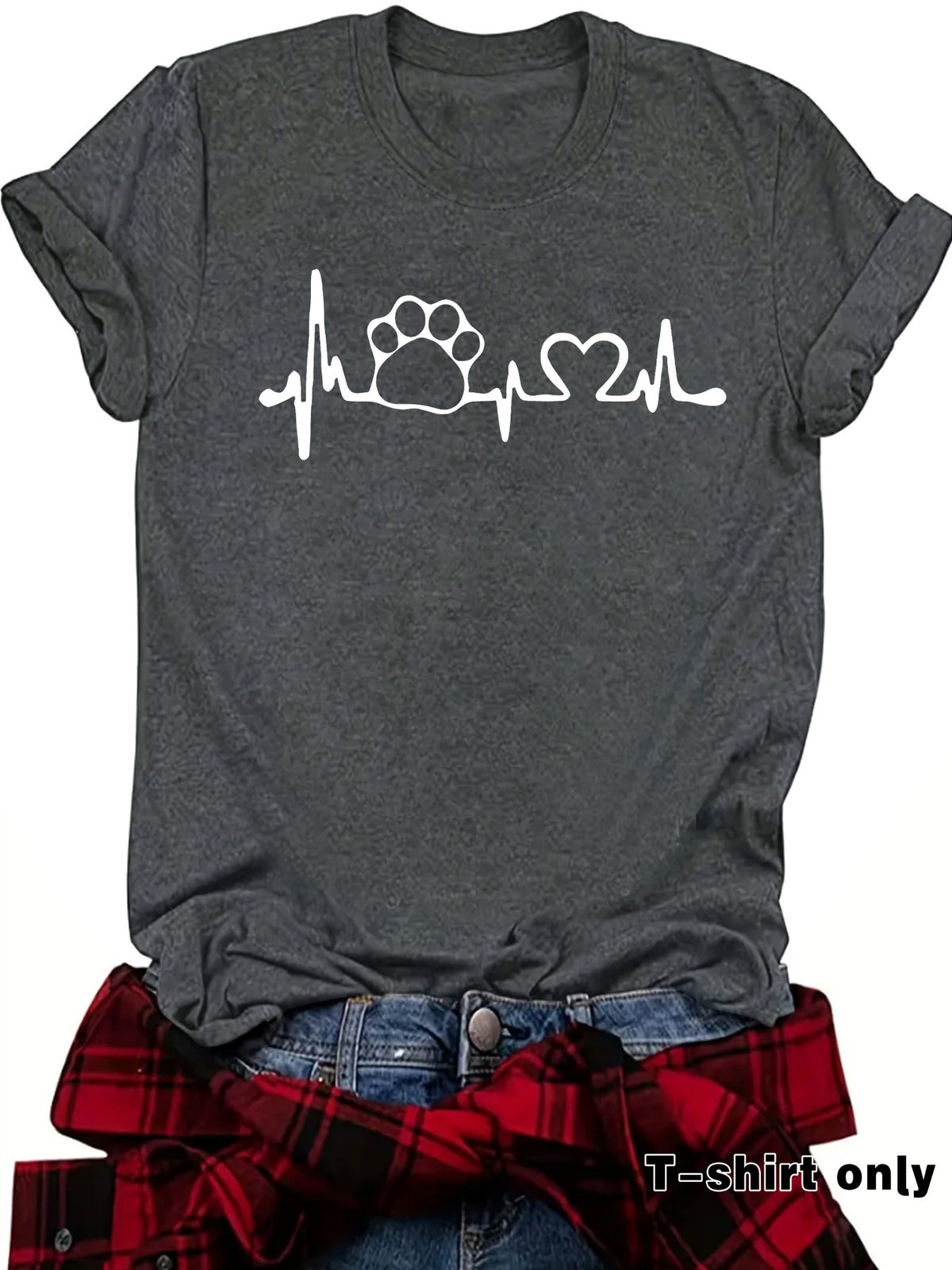 Love pet round neck pullover short sleeved shirt