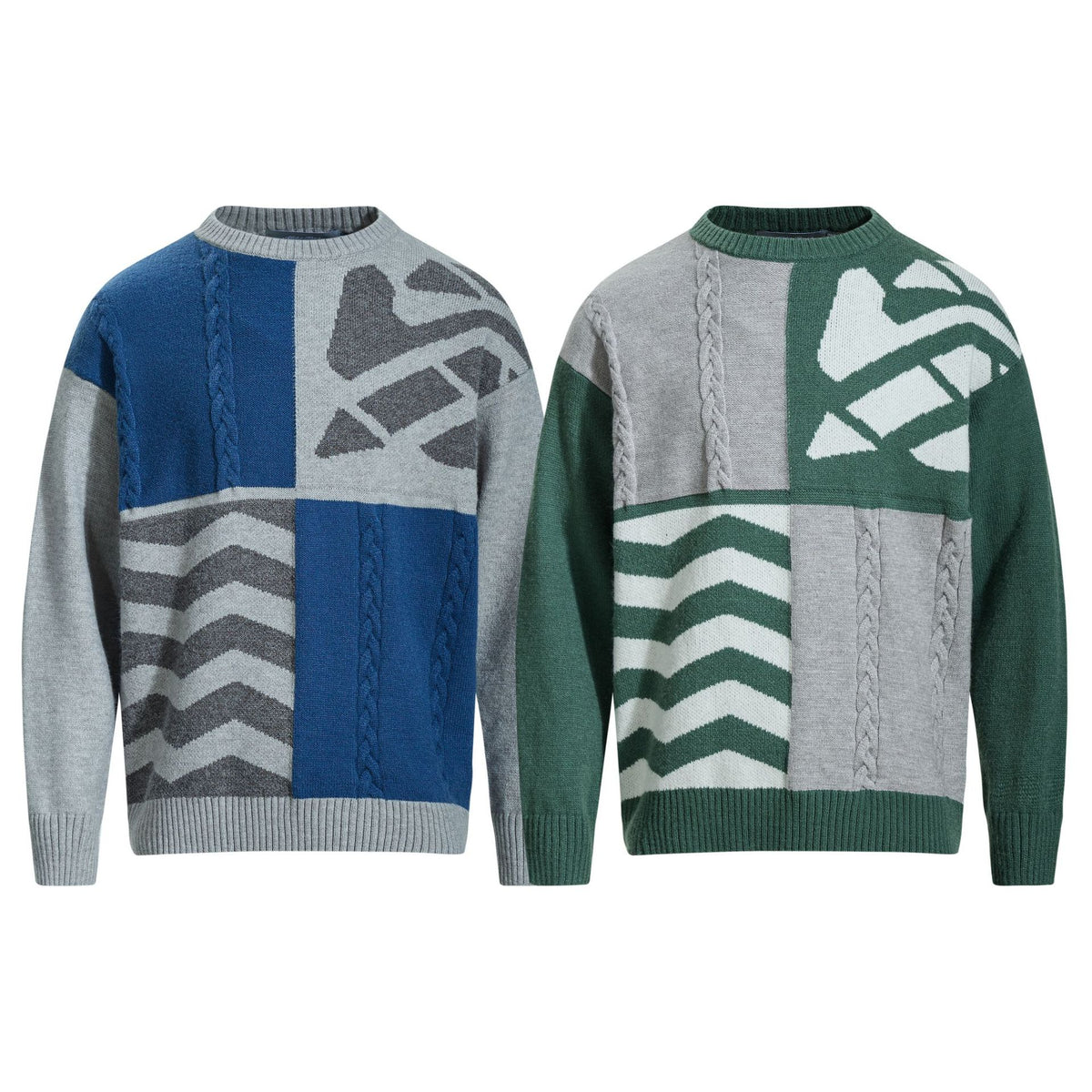 Retro Colourblock Crew Neck Sweater