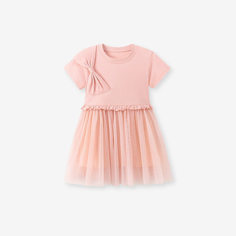 Summer Simple Girls' Dress,Children's Dress, Cute Cotton Kids Dress