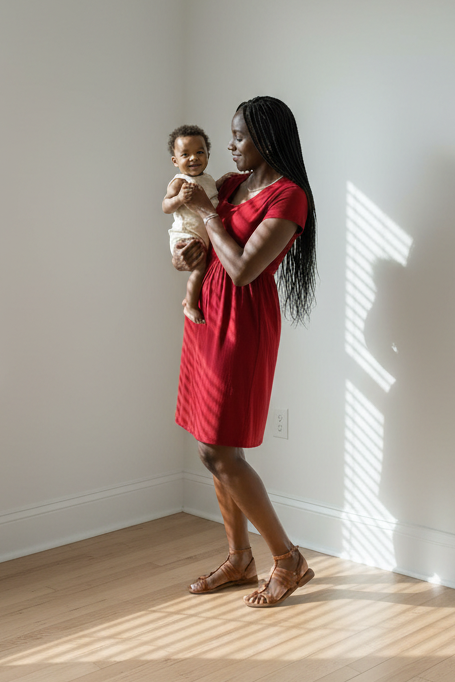 Burgundy Cotton Breastfeeding Dress | Nursing Dress | Knee Length Feeding Dress