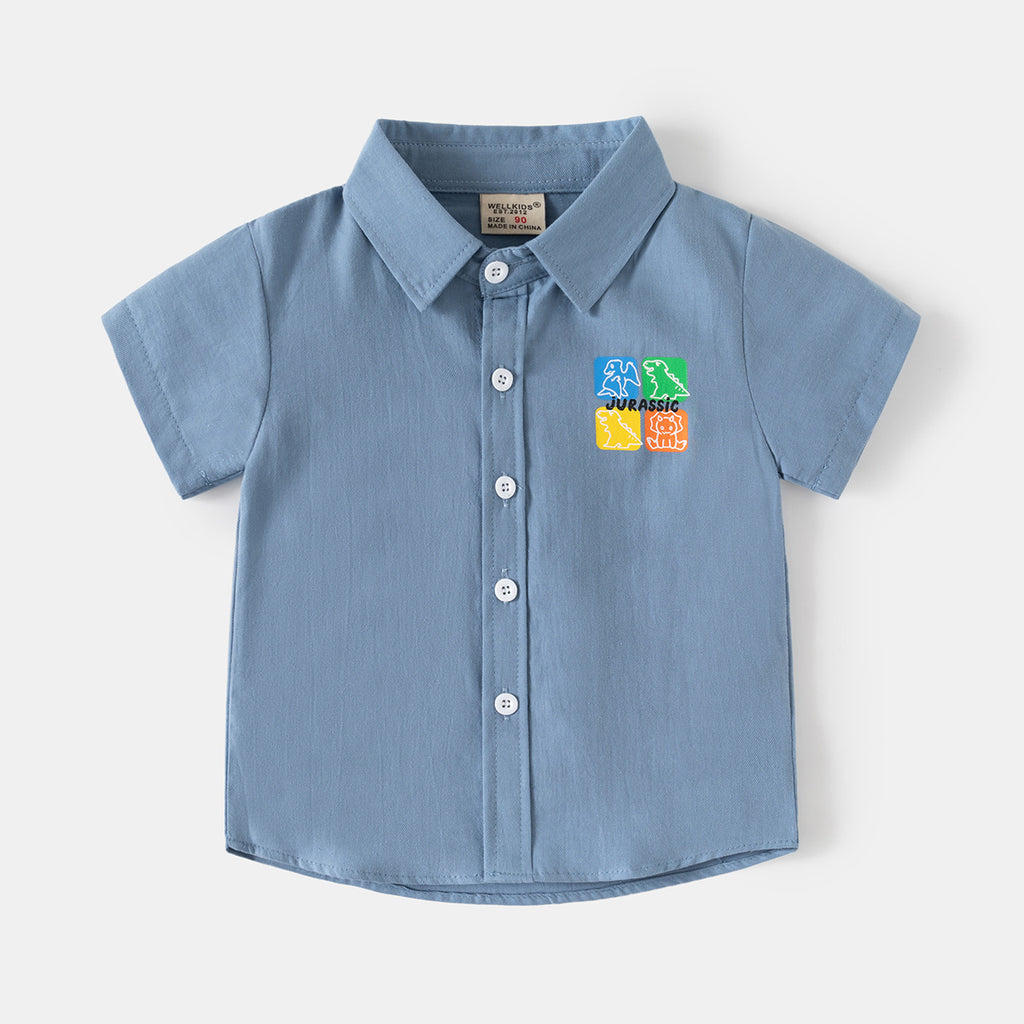 Short Sleeve Shirt Boy Stylish Lightweight Dress Shirt Baby Wholesale