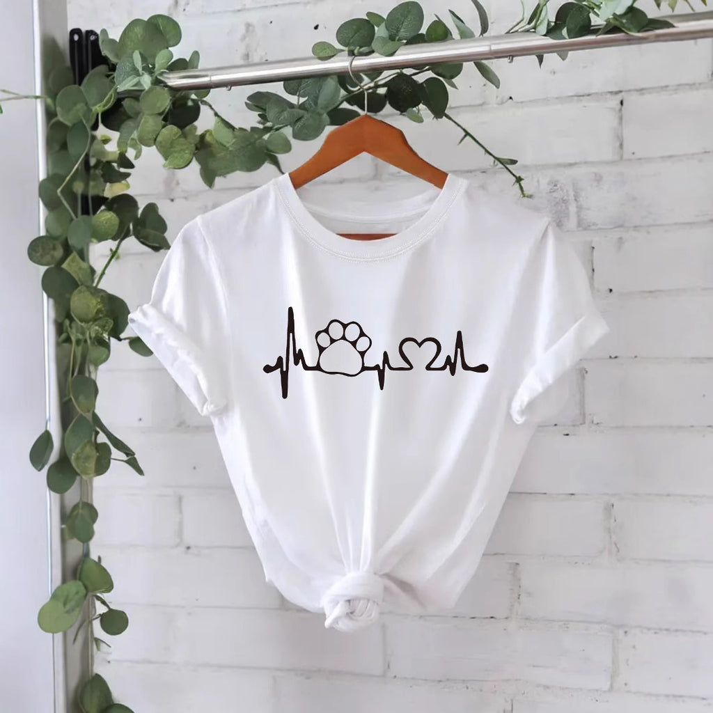 Pet Love New Round Neck Loose Short Sleeve