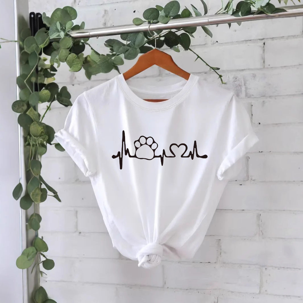 Pet Love New Round Neck Loose Short Sleeve