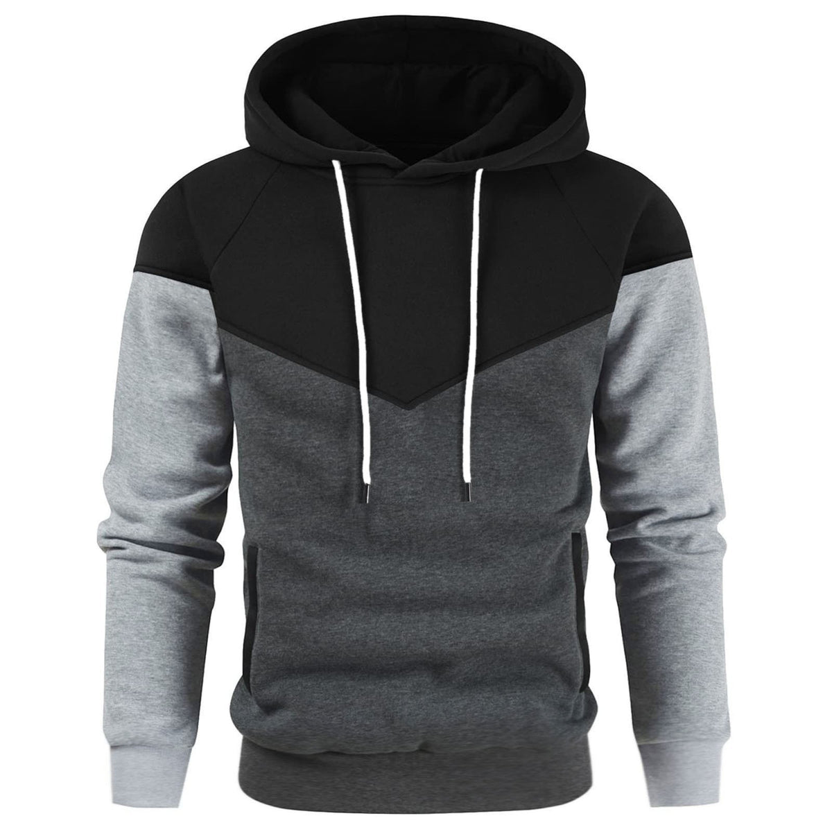 Men's Colorblock Pullover Hoodie Sweatshirt Casual Athletic Everyday