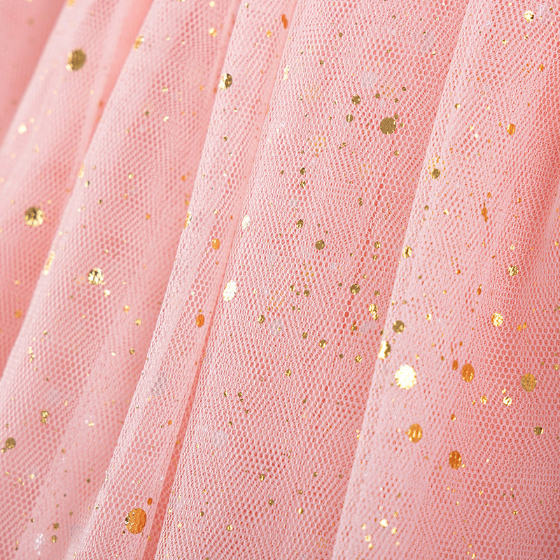 Summer Sleeveless Girls' Dress Tulle Princess Dress, Cute Children's Dress