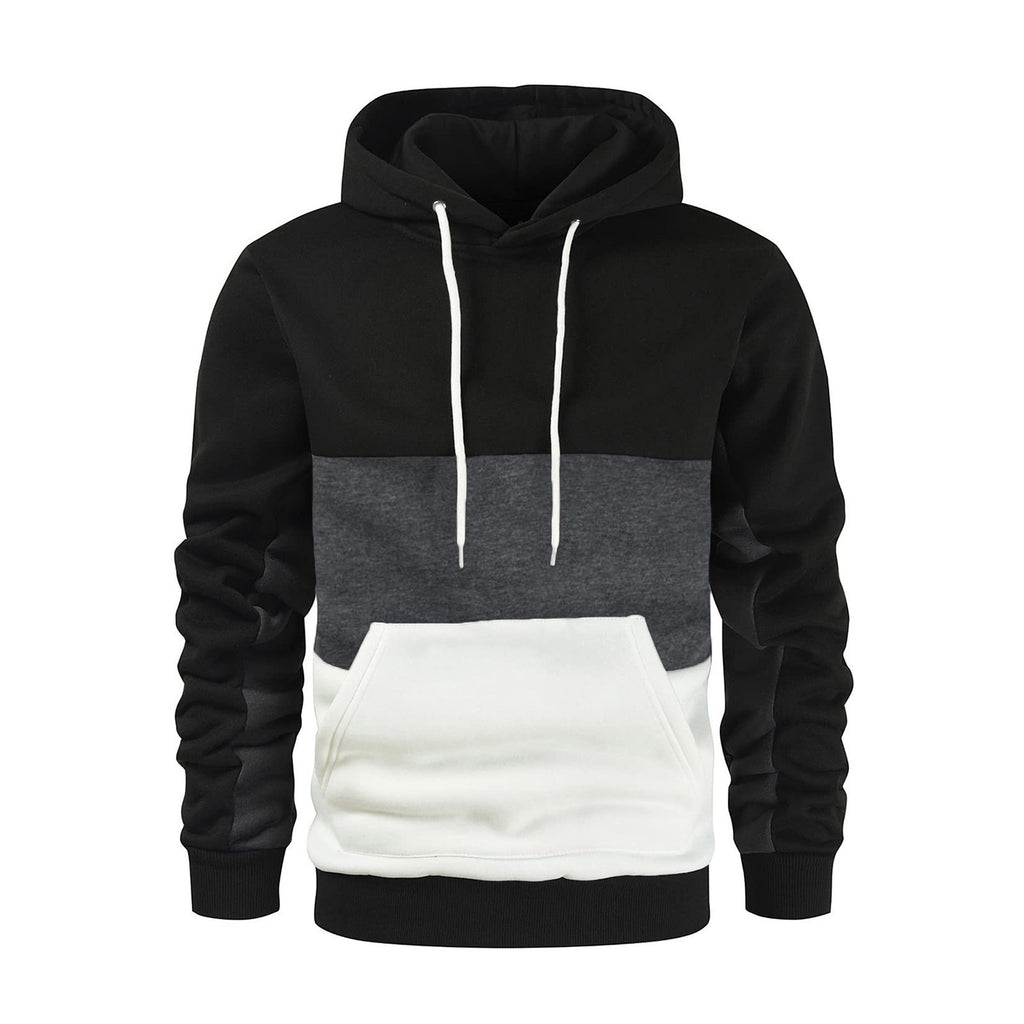 Men's  Color Block Long Sleeve Hooded Sweatshirt