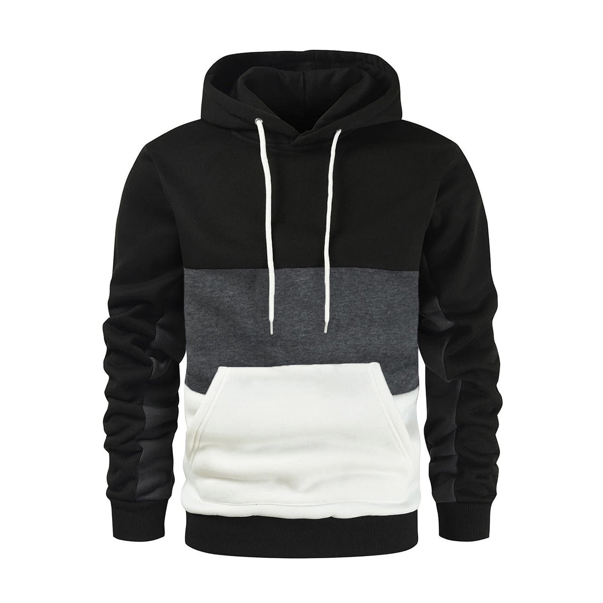 Men's  Color Block Long Sleeve Hooded Sweatshirt