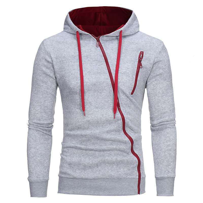 Men’s Diagonal-Zip Fleece Hoodie