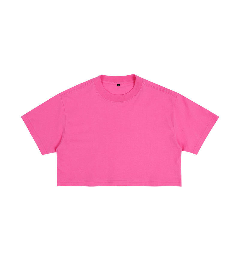 Short crop loose top women's short sleeved T-shirt with exposed navel