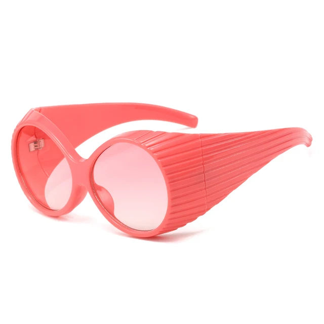 Vintage Oval Oversized Women Sunglasses Fashion Brand Designer Gradient Shades  Men Punk Trending Sun Glasses