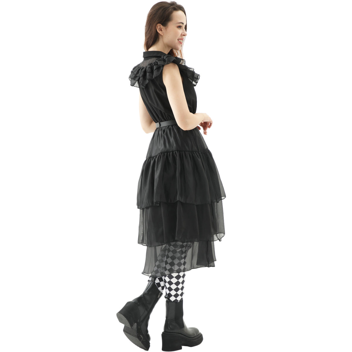 Wednesday Adams Family COS Dress Wednesday Dress Halloween Punk Dress