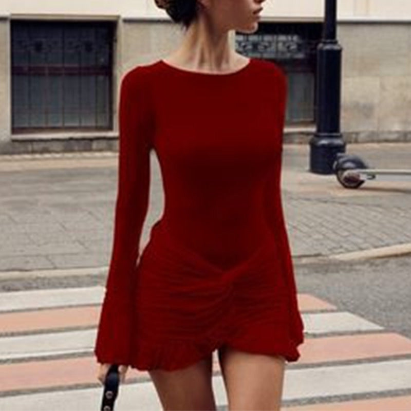 Women’s Asymmetric Halter Mini Dress