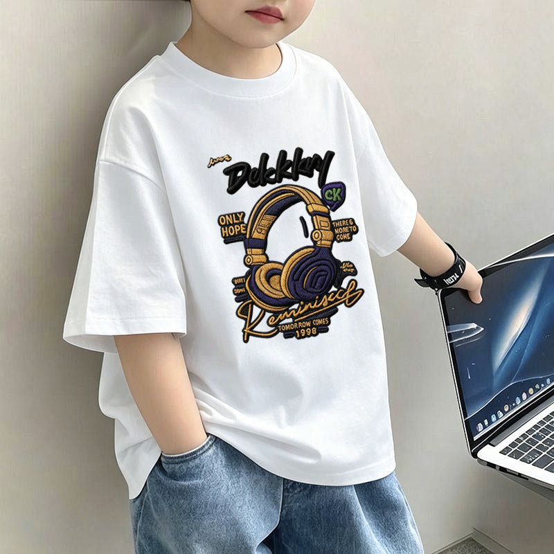 Children's Short Sleeve T-Shirt  Boy Lightweight Half Sleeve Trendy Brand Boy Top