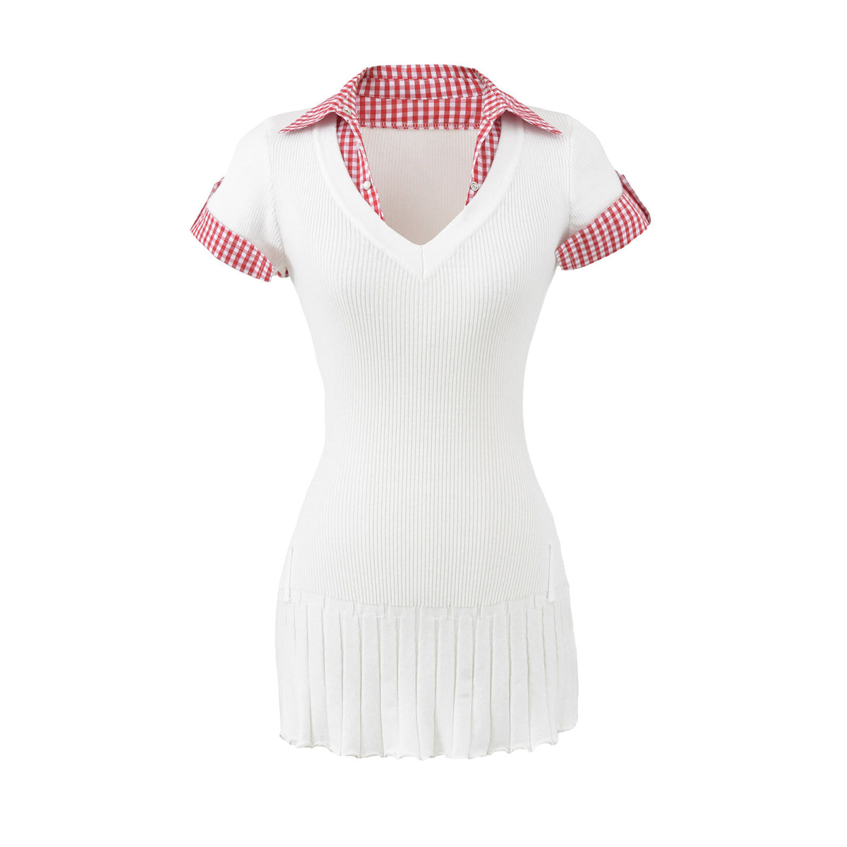 Women’s Short-Sleeve Polo Collar Knit Dress