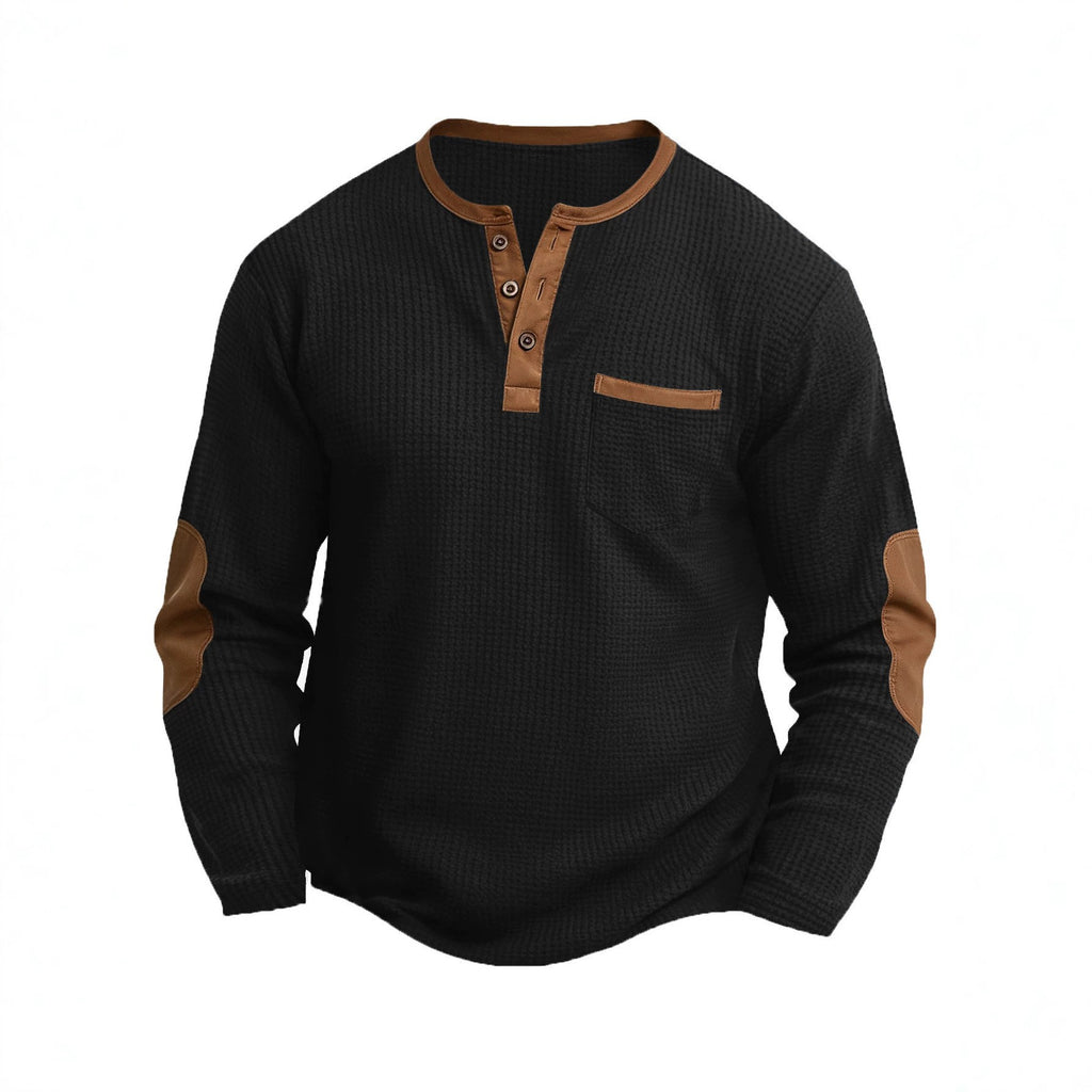 Layered-Look Long Sleeve Polo Top