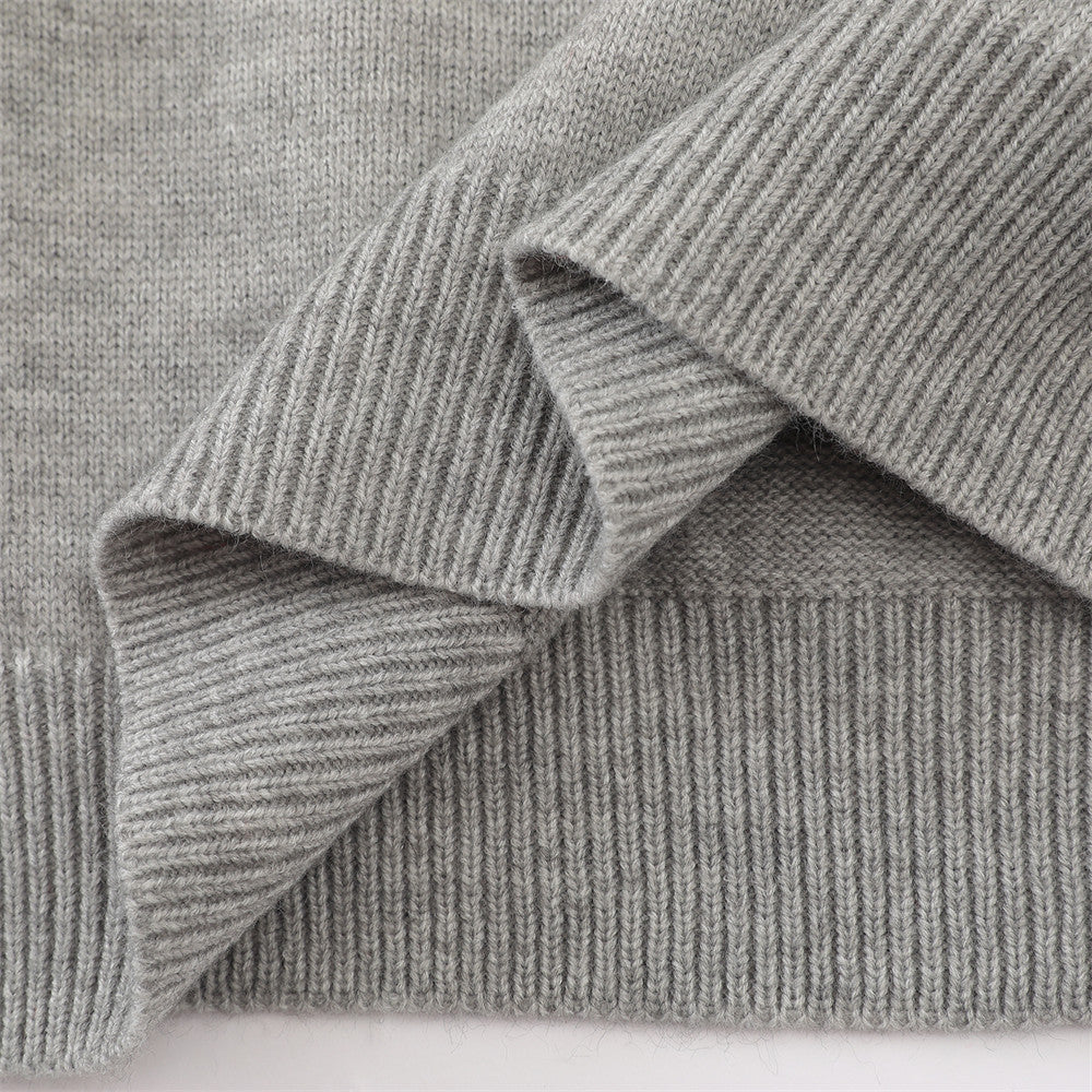 Men's Embroidered Round Neck Loose Sweater