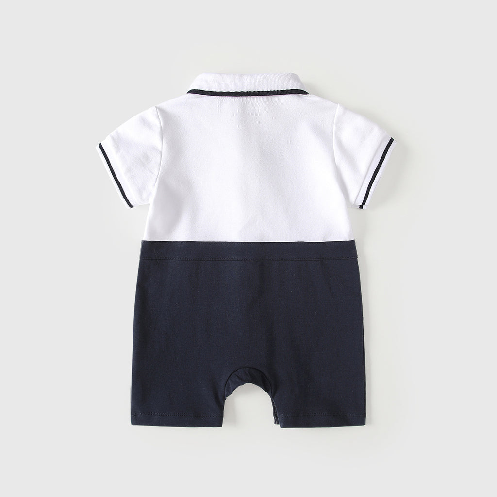 Collar short sleeved baby boy jumpsuit