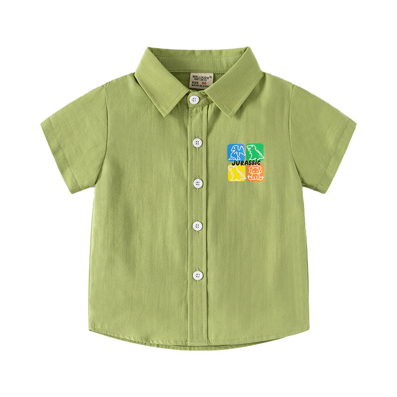 Short Sleeve Shirt Boy Stylish Lightweight Dress Shirt Baby Wholesale