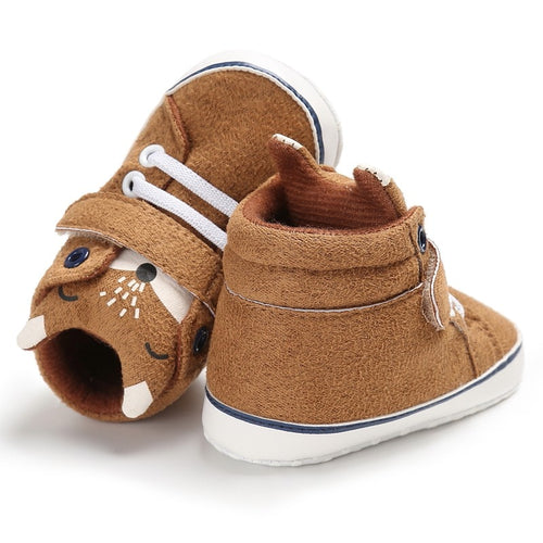 Baby Autumn Shoes Kid Boy Girl Fox Head Lace Cotton Cloth First Walker Anti-slip Soft Sole Toddler Sneaker 1 Pair