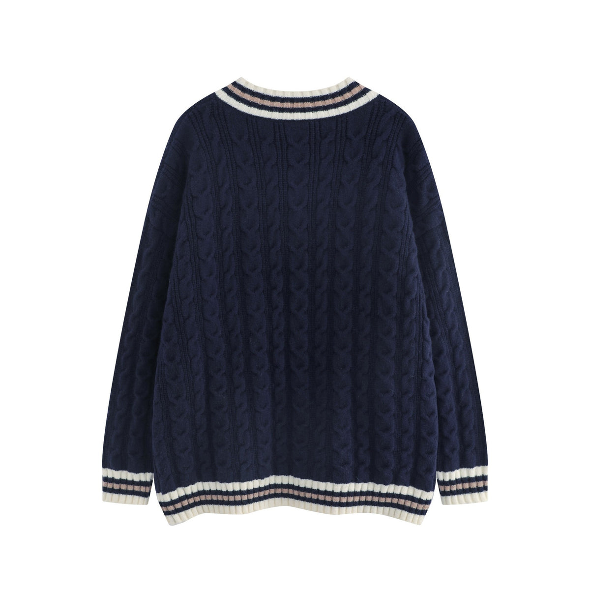 Color blocked ribbed digital sweater
