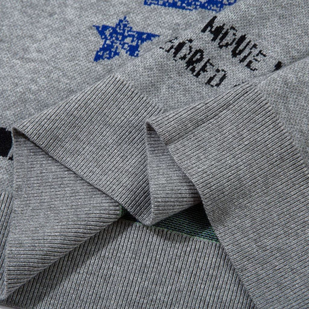 Modish  Retro Jacquard Crew Neck Sweater