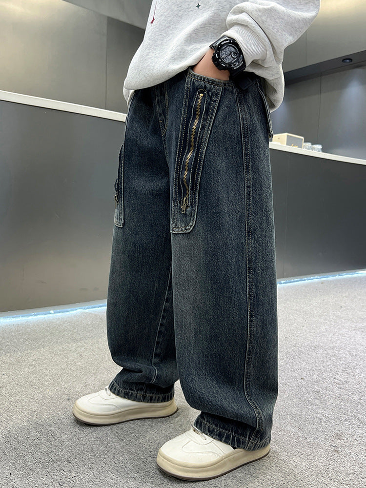 Boy Casual Straight Leg Jeans Pants