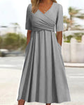 Short sleeved dress with front cross personalized dress