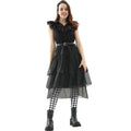 Wednesday Adams Family COS Dress Wednesday Dress Halloween Punk Dress