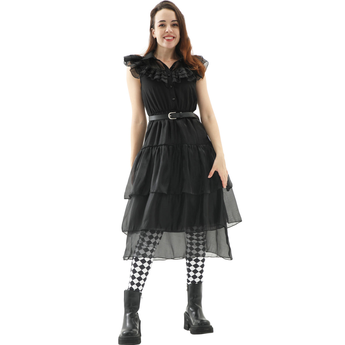 Wednesday Adams Family COS Dress Wednesday Dress Halloween Punk Dress