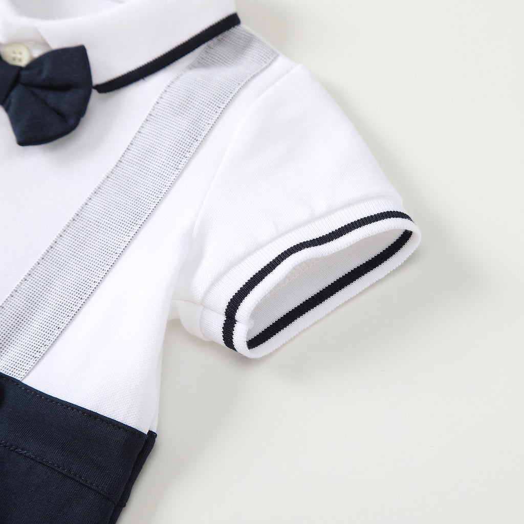 Collar short sleeved baby boy jumpsuit
