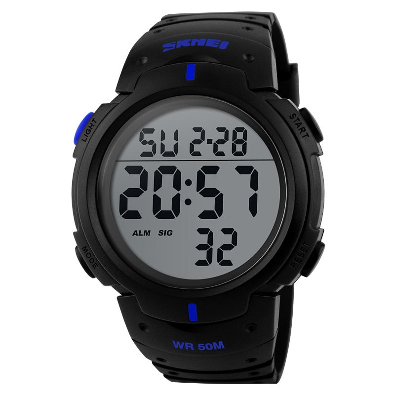 SKMEI 1068  Men Sports Watches Chronos Countdown Men's Watch Waterproof LED Digital Watch Man Electronic Clock Relogio Masculino 1068