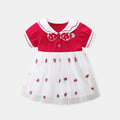 Baby Girl Strawberry Princess Dress 1-3 Years Summer Dress for Toddlers Charming Tulle Skirt