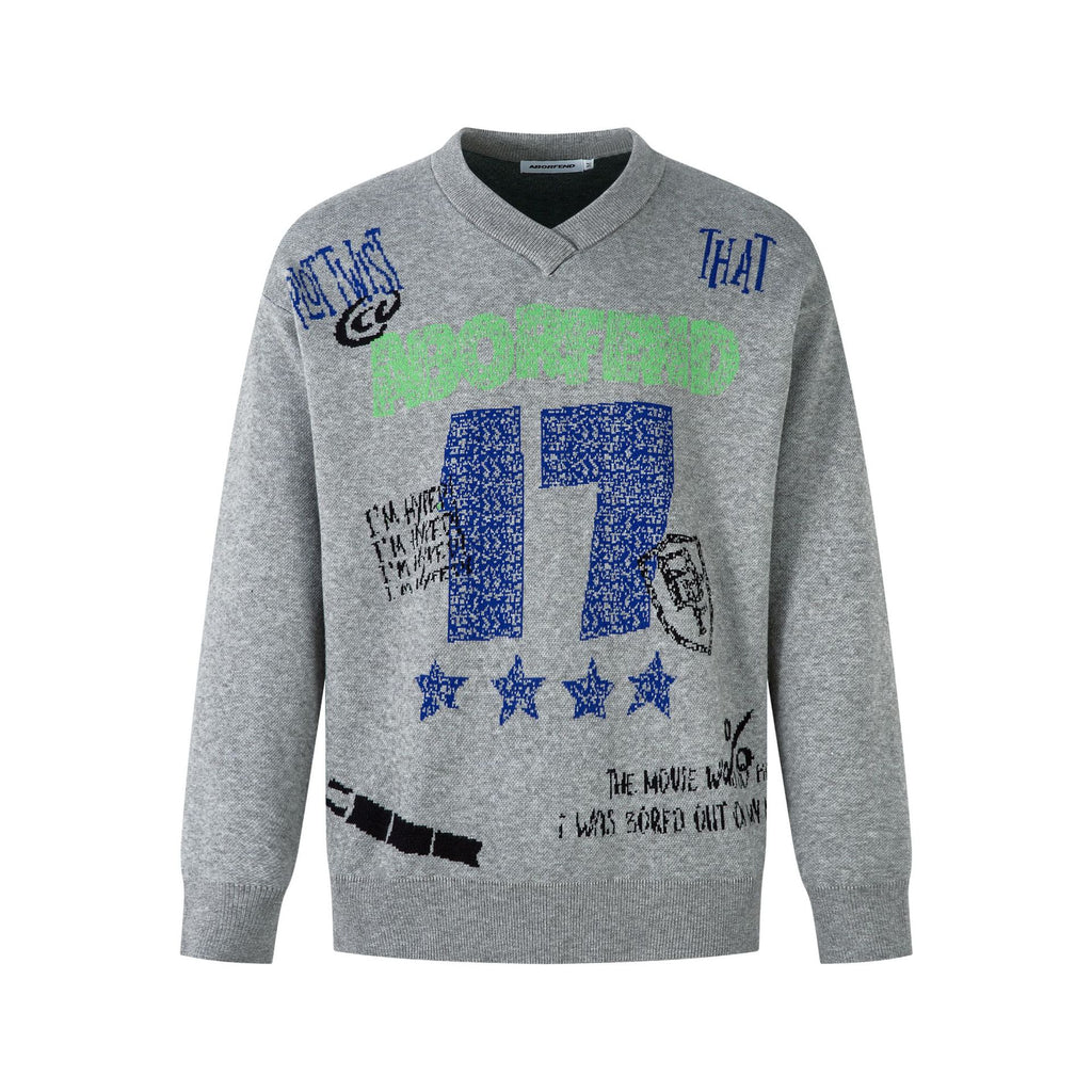 Modish  Retro Jacquard Crew Neck Sweater
