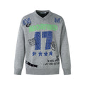Modish  Retro Jacquard Crew Neck Sweater