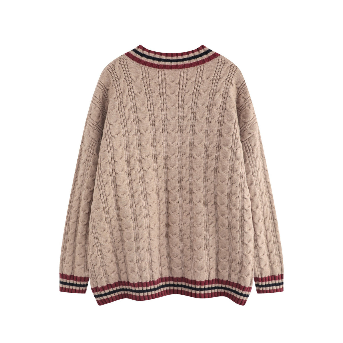 Color blocked ribbed digital sweater