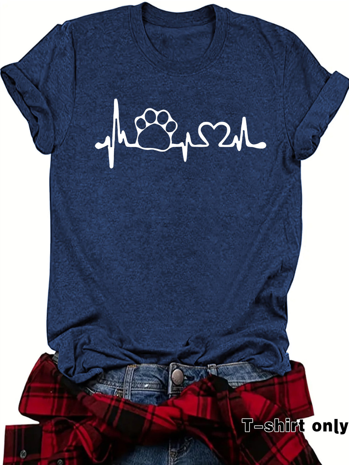 Love pet round neck pullover short sleeved shirt