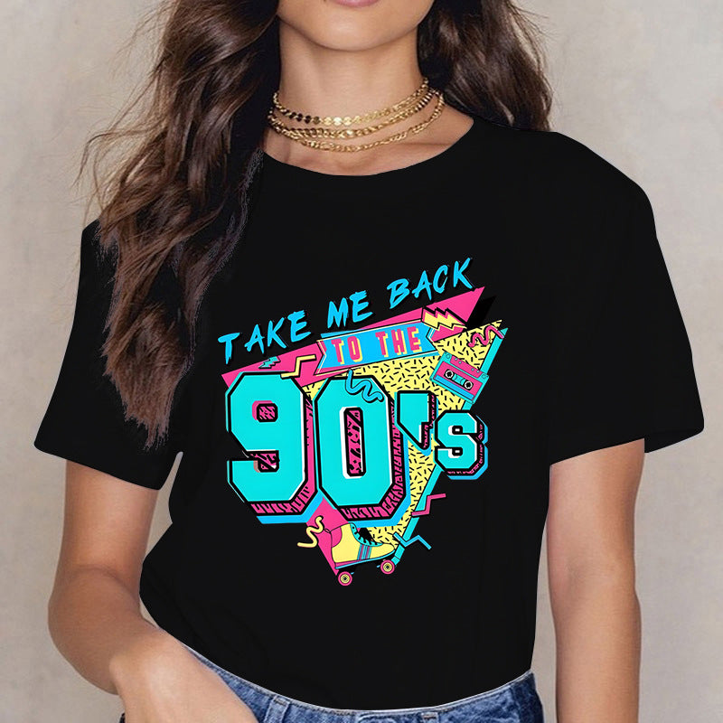 Fun Letter Print Crew Neck Sweatshirt for Women