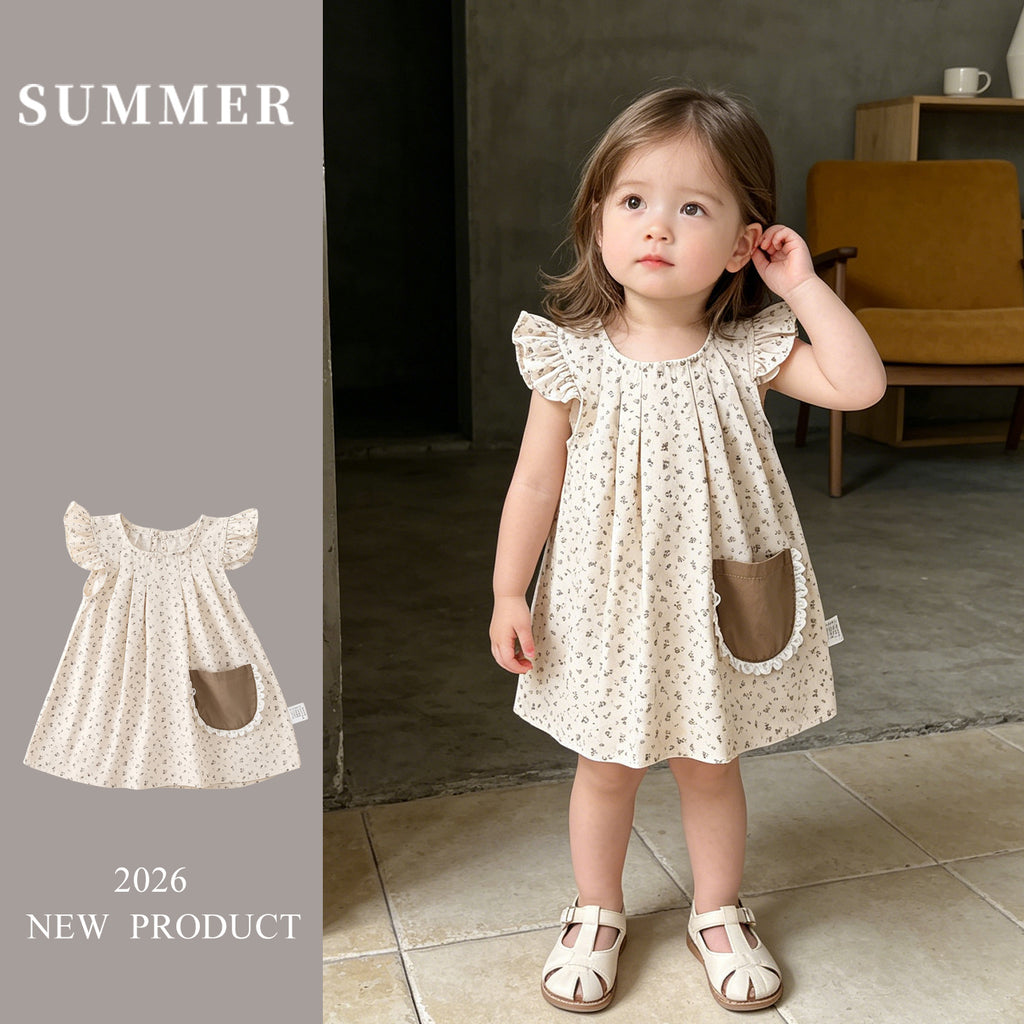 Floral Dress for Girls Sleeveless Dress Stylish Princess Dress for Kids